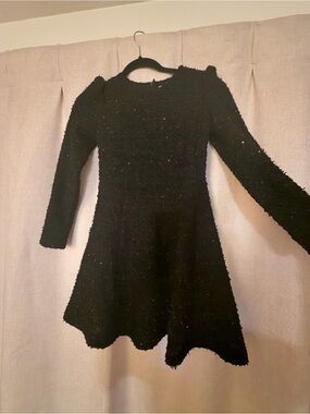 Mayoral Black Glitter Knit Fit & Flare Dress